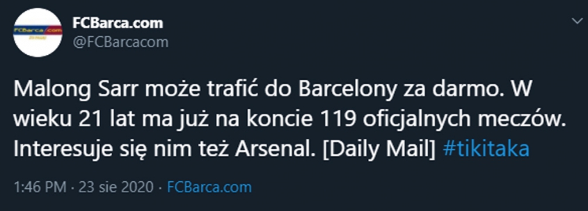 Barcelona może ściągnąć obrońcę za darmo!